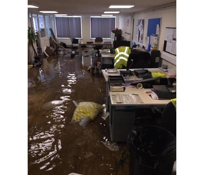 A office flooding due to busted pip